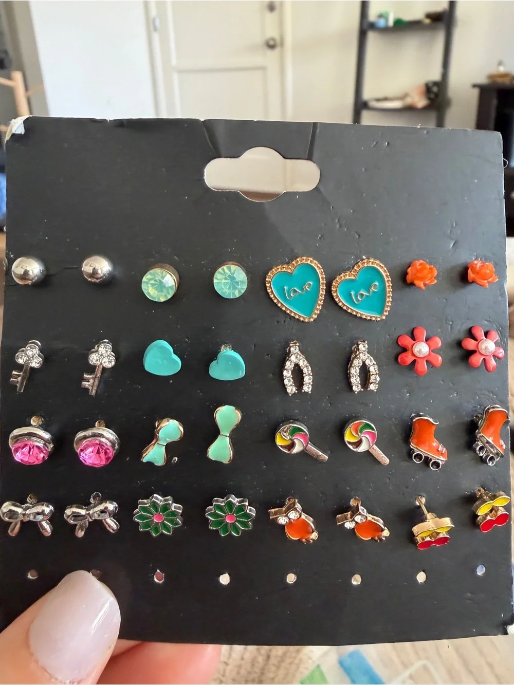 Colorful Whimsical Stud Earring Bundle – Hearts, Flowers, Animals & More